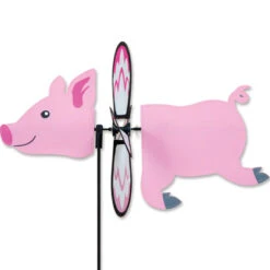 19.5 Inch Petite Pig Flying Garden Spinner