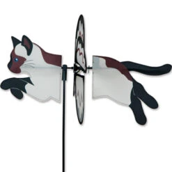 19 Inch Petite Siamese Cat Flying Garden Spinner