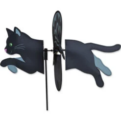 19 Inch Black Cat Flying Garden Spinner