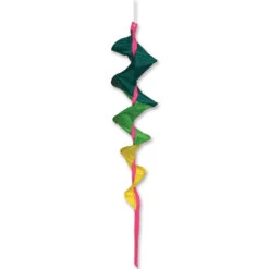 26 In SoundWinds Small Fusilli Spinning Windsock - Green