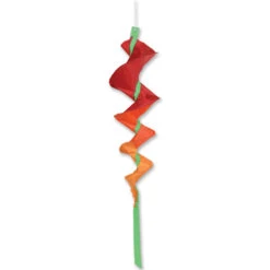 26 In SoundWinds Small Fusilli Spinning Windsock - Orange