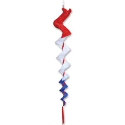 44 In SoundWinds Large Fusilli Spinning Windsock - Patriotic