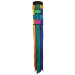 60- Inch Rainbow Weave Applique Windsock
