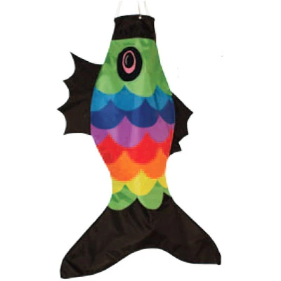 36 Inch Rainbow Overlay Fish Windsock 3 36 Inch Rainbow Overlay Fish Windsock